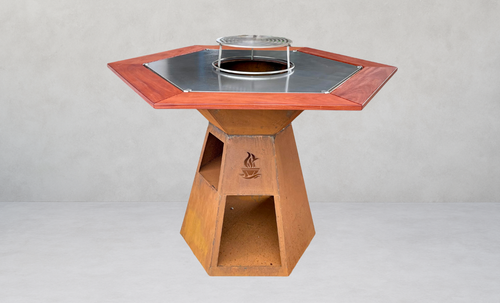 Brasero 80 cm avec tablette Cabreuva